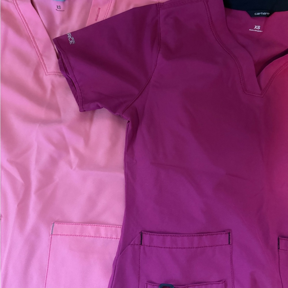 Carhartt Women's scrub Tops in Pink and Magenta